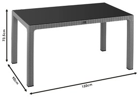 Τραπέζι Explore pakoworld με UV protection PP καφέ 150x90x73.5εκ - Πολυπροπυλένιο - 253-000029