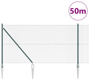 vidaXL συρματοπλέγματα με 13 αγκύρια Πράσινο 1.4x50 μ Ατσάλι