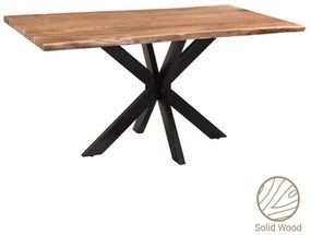 Τραπέζι Slim 223-000021 180x90x75,6cm Walnut-Black Μέταλλο,Ξύλο
