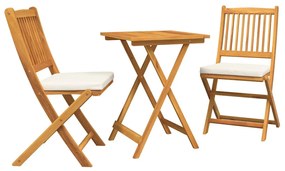 vidaXL Σετ Μπιστρό Κήπου 3 pcs Καφέ Στερεό Ξύλο Ακακίας