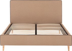 ΚΡΕΒΑΤΙ ΜΕ ΣΤΡΩΜΑ INDRA HM21280.02 ΜΠΕΖ ΥΦΑΣΜΑ--ΓΙΑ 160x200εκ