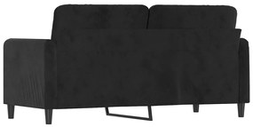 vidaXL Καναπές Διθέσιος Μαύρος 140 εκ. Βελούδινος