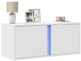 vidaXL Έπιπλο Τοίχου Τηλεόρασης με LED Λευκό 80x31x35 εκ.