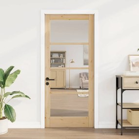vidaXL Εσωτερική Πόρτα με Γυαλί ORKDAL Καφέ 86 x 198.5 cm