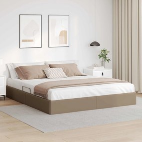 vidaXL Κρεβάτι Οθωμανικού Τύπου Καπουτσίνο 180 x 200 cm Τεχνητό Δέρμα