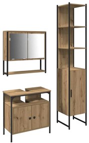 vidaXL Σετ Επίπλων Μπάνιου 3 pcs artisan δρυς 33 x 33 x 185.5 εκ