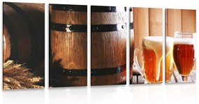 Μπύρα με εικόνα 5 μερών με βαρέλι μπύρας - 100x50