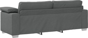 vidaXL 3-Θέσιος καναπές Σκούρο Γκρι 220 cm ύφασμα