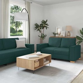 vidaXL Σετ Καναπέ 3 pcs Σκούρο Πράσινο 220 x 78 x 84 εκ. ύφασμα