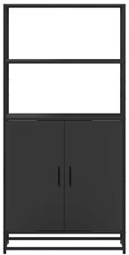 Ντουλάπι Μαύρο από 68x35x139 cm Επεξεργασμένο Ξύλο και μέταλλο - Μαύρο