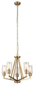 Πολυέλαιος Κρεμαστό Φωτιστικό 5xE27 Deryn Elstead Lighting-KL-DERYN5-NBR-Ορείχαλκος KL-DERYN5-NBR