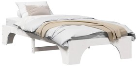 vidaXL Σκελετός Κρεβατιού Λευκό 197 x 82 x 30 εκ. Μασίφ ξύλο πεύκου