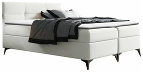 Κρεβάτι continental Baltimore 134, Μονόκλινο, Continental, Άσπρο, 120x200, Οικολογικό δέρμα, Τάβλες για Κρεβάτι, 124x208x115cm, 98 kg, Στρώμα: Ναι