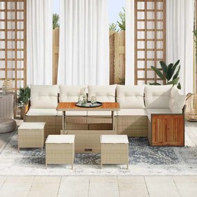 vidaXL Σετ Καναπέ Κήπου 10 pcs μπεζ και κρεμ 110 x 55 x 71 εκ
