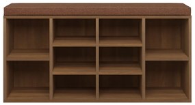 vidaXL Παπουτσοθήκη Καφέ Δρυς 103x30x48 εκ. από Επεξεργασμένο Ξύλο