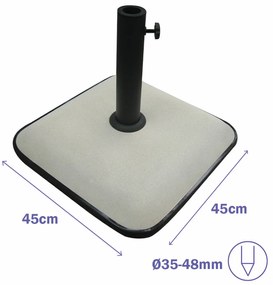 Βάση ομπρέλας Marbueno Λευκό 45 x 7 x 45 cm Τετράγωνο