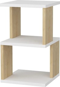 Κομοδίνο Λευκό / Δρυς CLOZO 29.6x29.6x49.4