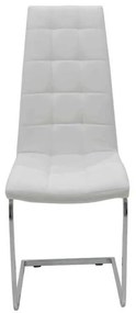 Καρέκλα Darrell pakoworld pu λευκό-βάση χρωμίου 42x49x106εκ