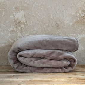 Κουβέρτα Βελουτέ Υπέρδιπλη (220x240) Nima Bed Linen Coperta Cigar Beige