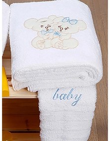 Σετ πετσέτες κεντητές Couple 06 White/Blue