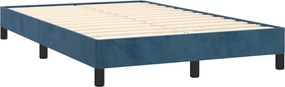 vidaXL Κρεβάτι Boxspring με Στρώμα Σκούρο Μπλε 120x190 εκ. Βελούδινο