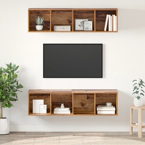 vidaXL Σετ επίπλου τηλεόρασης 2 pcs Παλιό ξύλο 37 x 37 x 142.5 εκ