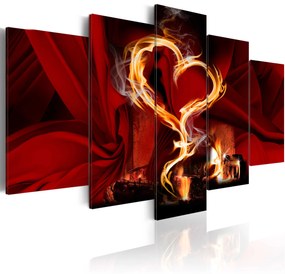 Πίνακας - Flames of love: heart - 100x50