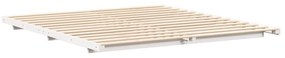 vidaXL Κρεβάτι δαπέδου Λευκό 200 x 220 cm Μασίφ ξύλο πεύκου