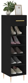 vidaXL Παπουτσοθήκη Μαύρη 30 x 35 x 105 εκ. από Επεξεργασμένο Ξύλο