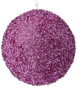Χριστουγεννιάτικη Μπάλα Polyfoam Ροζ Glitter 15εκ. iliadis 83533