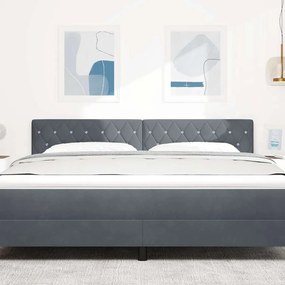 vidaXL Βελούδινο Κεφαλάρι Argyle Σκούρο Γκρι 180 cm Βελούδο