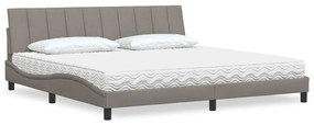 vidaXL Κρεβάτι με Στρώμα Taupe 200x200 εκ. Υφασμάτινο
