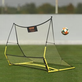VEVOR Soccer Trainer, 2-IN-1 Portable Soccer Rebounder Net, 72&quot;x51&quot; Iron Soccer Practice Equipment, Sports Football Rebounder Wall with Portable Bag, Perfect for Team Solo Training, Passing, Volley