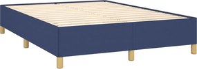 vidaXL Κρεβάτι Boxspring με Στρώμα Μπλε 140x200 εκ. Υφασμάτινο