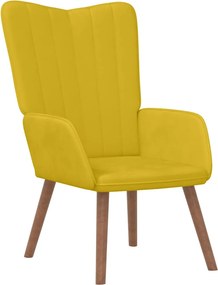 vidaXL Πολυθρόνα Relax Κίτρινη Μουσταρδί Βελούδινη με Σκαμπό