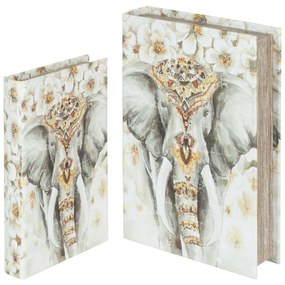 Καλάθια, κουτιά Signes Grimalt  Κιβώτια Βιβλίων Ελέφαντα Set 2U