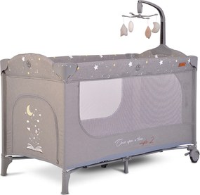 Παρκοκρέβατο 2 Θέσεων (0+ Μηνών/Έως 15kg) Cangaroo Once Upon A Time 2 Grey