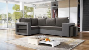 Γωνιακός καναπές Milano-Gkri anoixto - Gkri skouro-Αριστερή