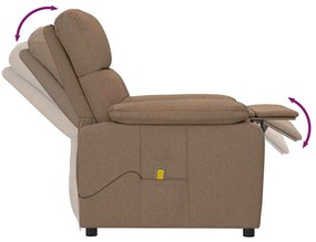 vidaXL Πολυθρόνα Μασάζ Καφέ Υφασμάτινη