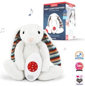 BIBI Λαγουδάκι Νανουρίσματος ZAZU με Χτύπους Καρδιάς Λευκούς Ήχους