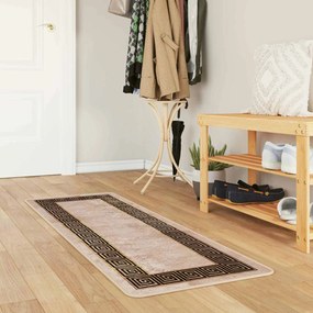vidaXL Χαλί Runner MARSA Μπεζ και Μαύρο 50 x 150 cm Πολυέστερ και PVC