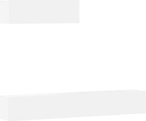 vidaXL Σετ Επίπλου Τηλεόρασης 3 Τεμαχίων Λευκό από Επεξεργασμένο Ξύλο