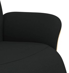 vidaXL Πολυθρόνα Ανακλινόμενη με Υποπόδιο Μαύρη Υφασμάτινη