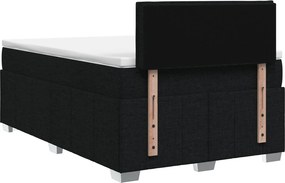 vidaXL Κρεβάτι box spring με στρώμα Μαύρο 120 x 190 cm Ύφασμα
