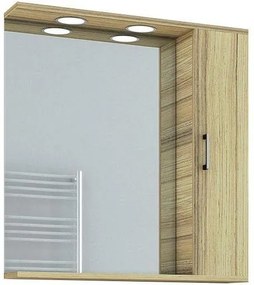 Bathroom mirror - Cabinet Ritmo 75 Φυσικό Δρύς, Με δεξί ερμάριο