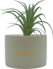Τεχνητό Φυτό σε Κεραμικό Γλαστράκι "Nice" 11x17cm - Μέντα