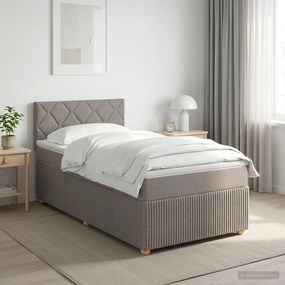 vidaXL Κρεβάτι box spring με στρώμα Taupe 80 x 200 cm Ύφασμα