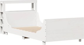 vidaXL Σκελετός Κρεβ. Χωρίς Στρώμα Λευκό 75x190 εκ Μασίφ Πεύκο