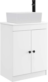 vidaXL Καθρέφτης μπάνιου με νιπτήρα Λευκό 54 x 35 x 83 εκ