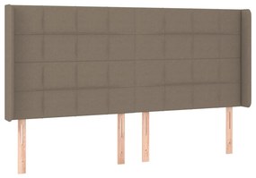 vidaXL Κρεβάτι Boxspring με Στρώμα &amp; LED Taupe 200x200 εκ. Υφασμάτινο